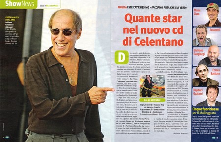 TV Sorrisi & Canzoni n°48 (2011): Quante star nel nuovo cd di Celentano
