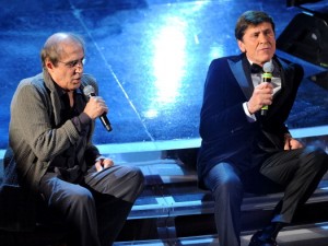 Celentano e Morandi sul palco di Sanremo 2012