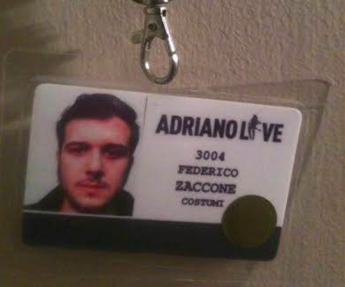 Federico Zaccone - Tesserino 'Adriano Live'