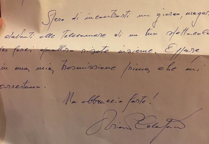 lettera di Adriano Celentano inviata a Giancarlo Magalli