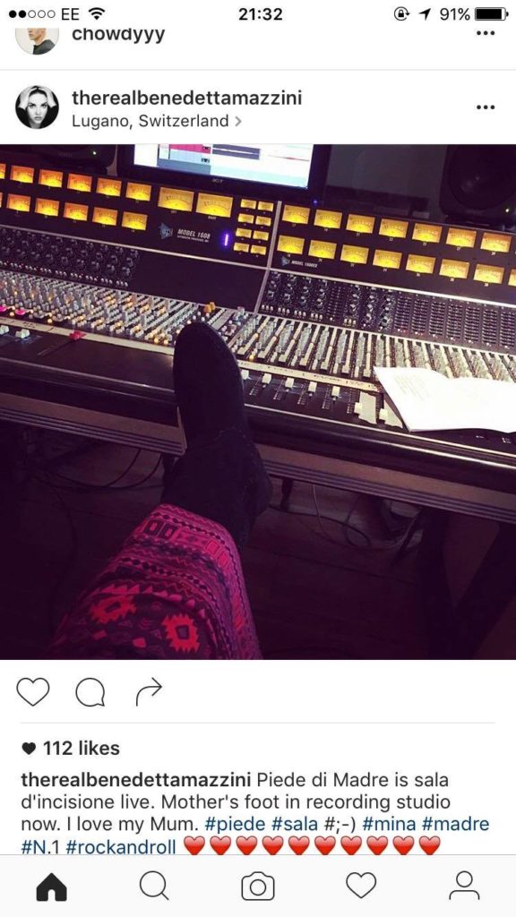 post di Benedetta, la figlia di Mina, su Instagram