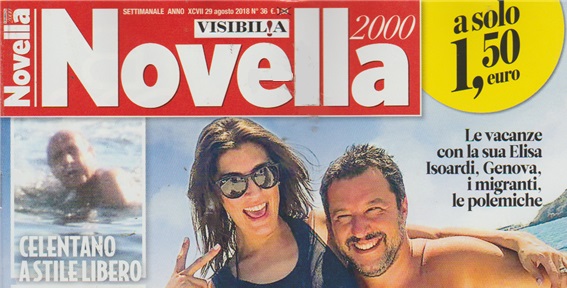 copertina di "Novella 2000" (n°36, agosto 2018)
