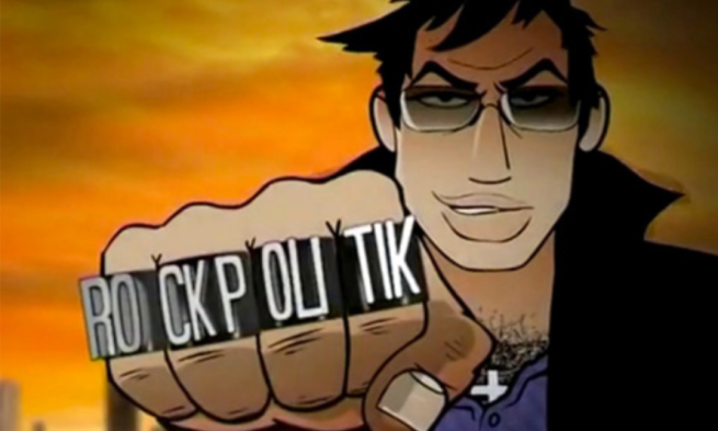 immagine tratta dagli spot dello show "Rockpolitik" di Adriano Celentano