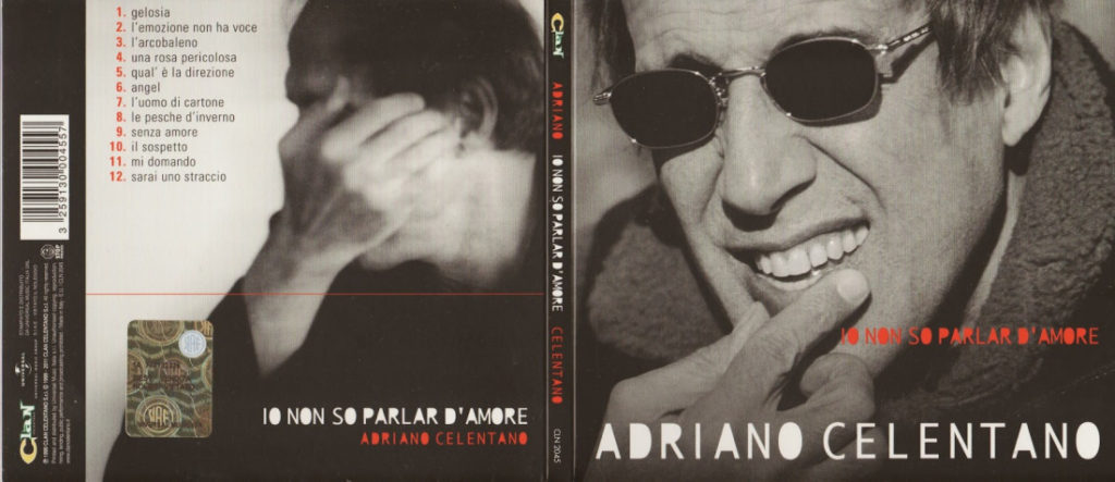 copertina (fronte e retro) dell'album "Io non so parlar d'amore" di Adriano Celentano (1999)